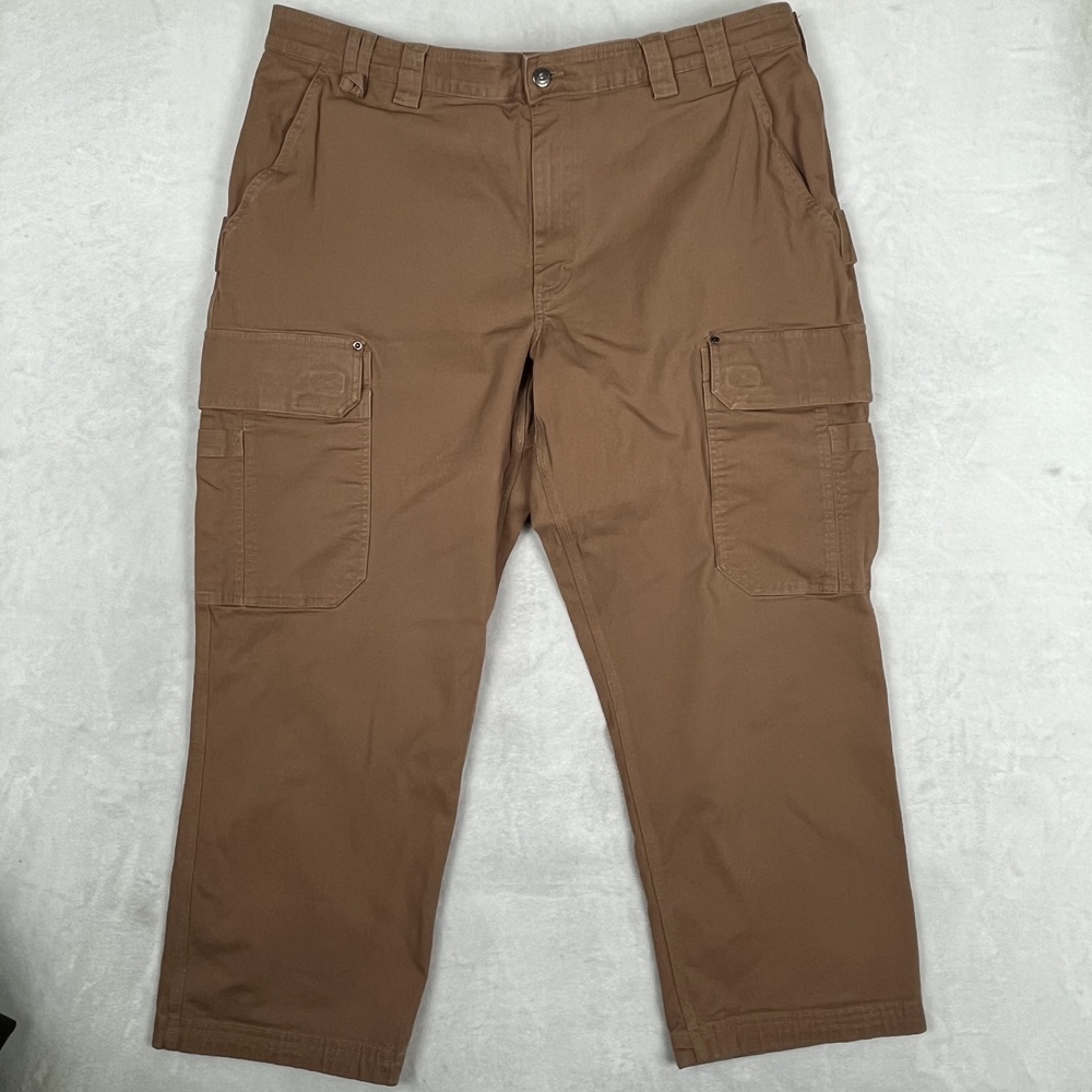 Duluth Trading Co Flex Fire Hose Cargo Pants Mens 46x30 Brown Relaxed Workwear